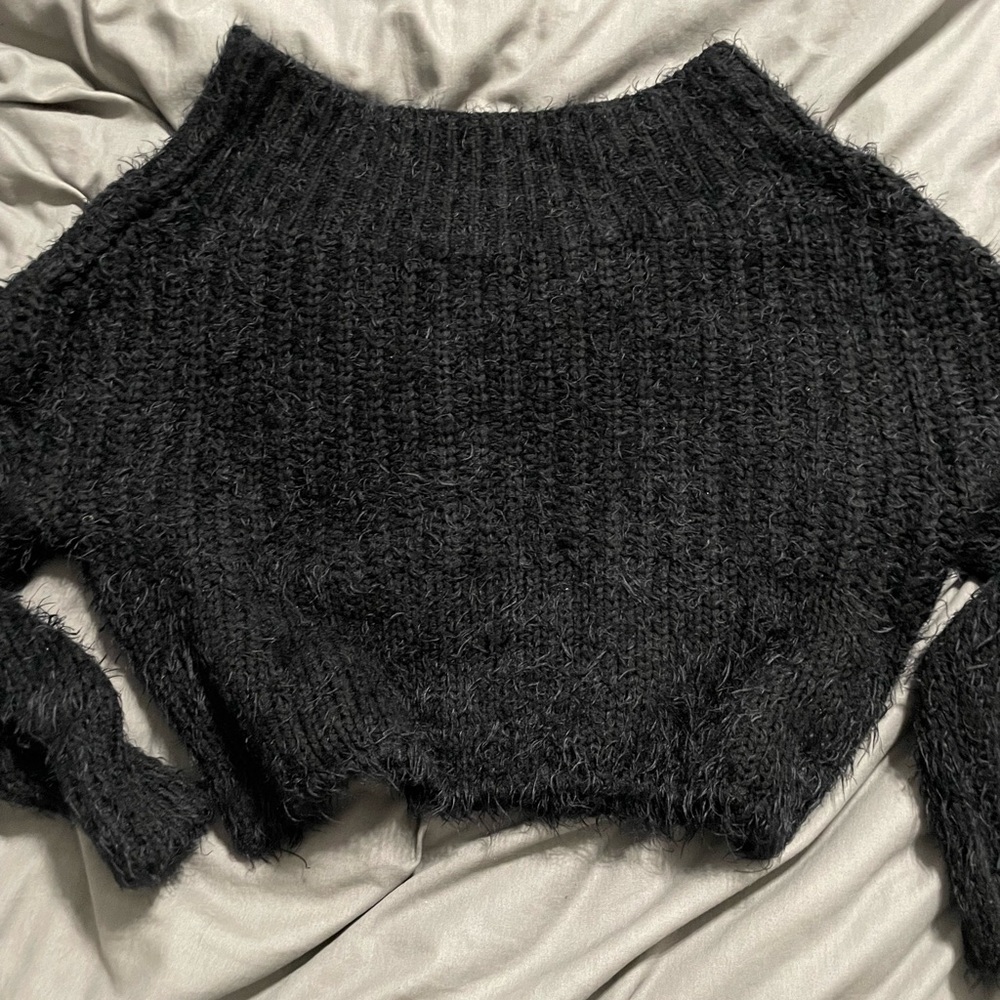 black off shoulder sweater